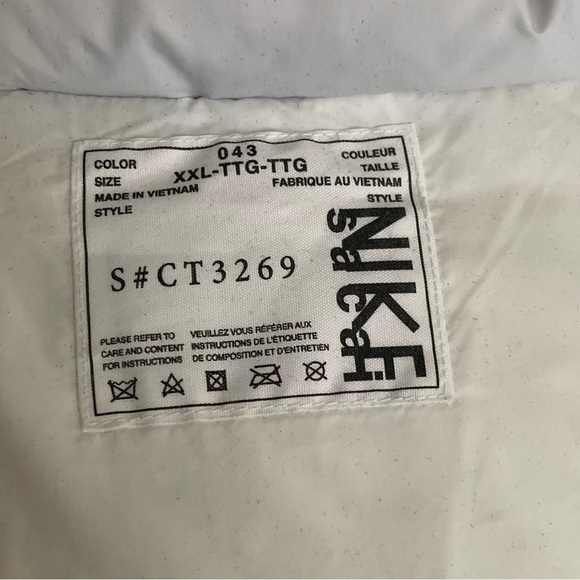Men’s Nike X Sacai Puffer 800 Fill Down Coat Quilted Jacket Gray XXL NEW! - Picture 9 of 16